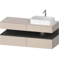 Duravit Collection One Meuble sous-vasque en console, 2 tiroirs, découpe à droite, 1400x550x600mm, niche graphite mat, QA4766049910010