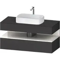 Duravit Collection One Meuble sous-vasque sur console, 1 tiroir, 1 tiroir, découpe au centre, 1200x550x600mm, niche blanc ultra-brillant, QA4732022490000