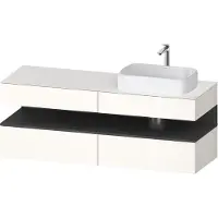 Duravit Collection One Meuble sous-vasque sur console, 2 tiroirs, découpe à droite, 1600x550x600mm, niche graphite mat, QA4778049220010