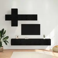 Prolenta Maison Exclusive - Ensemble meuble TV mural 7 pièces en bois d'ingénierie chêne noir