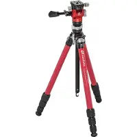 Leofoto LY-224C+BV-0R+LB-38 Rotes CNC-Stativ (Carbone, Matières plastiques, Métal), Trépied, Rouge