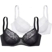 Petite fleur Soutien-gorge noir / blanc