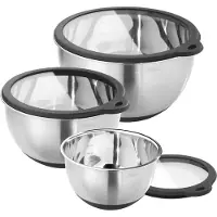 Küchenprofi Set de saladiers 3 pièces avec, Saladier + bol, Argent