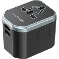 Vention Fjcb0 Universal Universal Travel Adapter Argenté