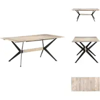 vidaXL Table de salle à manger 180x90x76 cm en bois massif de mangue - Tables de salle à manger