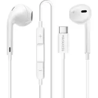 Avizar Mayaxess, écouteurs USB-C avec micro pour Galaxy S25 / Ultra / Plus / FE / Edge, blanc