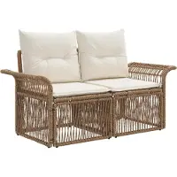 vidaXL Ensemble de canapés de jardin , 11 pièces, beige et blanc crème, en polyrotin