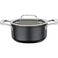 Küchenprofi Cocotte avec couvercle en verre 16 cm, Poêle + casserole, Noir