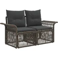 vidaXL Ensemble de canapés de jardin , 4 pièces, gris, en polyrotin