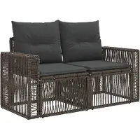 vidaXL Ensemble de canapés de jardin , 8 pièces, gris et gris foncé, en polyrotin