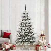 vidaXL Design Arbre de Noël artificiel pliable Blanc 210 cm PE et PVC - Arbres de Noël artificiels 2025 Nouveau4471154 2parcel