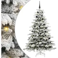Syfax Sapin de Noël Artificiel à Branches Articulées Blanc 210 cm