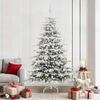 vidaXL Stabli Möbel Arbre de Noël artificiel pliable Blanc 210 cm PE et PVC - Arbres de Noël artificiels CC6518202 2parcel