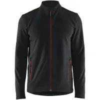 Blakläder Veste de travail micropolaire 4765 avec rabat coupe-vent noir et rouge - taille XXL