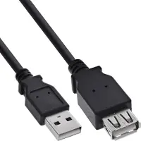 InLine 100er B-Pack Rallonge USB 2.0, USB-A prise/prise femelle, noir, 1m