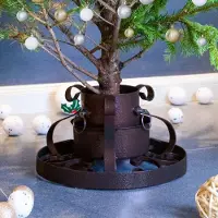 Prolenta Maison Exclusive - Support pour sapin de Noël, cuivre antique, 29 x 29 x 15,5 cm