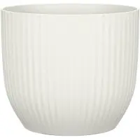 Deroma Cache-Pot Deroma 231 ¿ 10 L Ø 27 Cm Blanc Mat Plastique Côtelé Contemporain