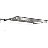 vidaXL Store à bras articulés manuel avec LED, gris clair et blanc