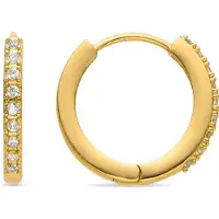 Luxenter Boucles d'oreilles avec zircone brillante, finition or 18 carats - Ariuk
