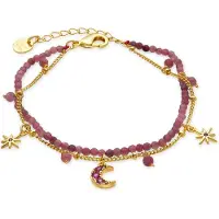 Luxenter Bracelet avec cristal rose et finition or 18 carats - Ethal
