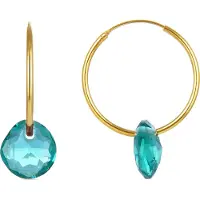 Luxenter Boucles d'oreilles en argent sterling 925 avec quartz hydrothermal vert et finition en or jaune 18 carats - Vanshy