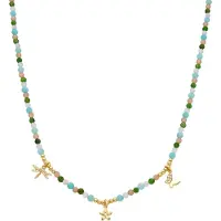 Luxenter Collier en argent sterling 925 et cristal vert avec finition en or jaune 18 carats - Lok