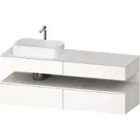 Duravit Collection One Meuble sous-vasque sur console, 2 tiroirs, 2 coulissants, découpe à gauche, 1600x550x600mm, niche blanc supermat, QA4777084840010