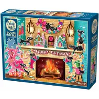 Cobble Hill Joyeux Chat-Noël – Puzzle 500 pièces