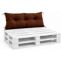 VBChome Coussin pour palettes pour palettes Euro, mobilier, support de palette, jardin, balcon, 12 couleurs, rembourrage en flocons de mousse, marron, coussin de dossier 120 x 40 cm