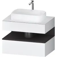 Duravit Collection One Meuble sous-vasque sur console, 1 tiroir, 1 tiroir, découpe au centre, 800x550x600mm, niche graphite super mate, QA4730080180000