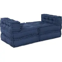 vidaXL Ensemble de canapés modulaires, tissu indigo, 210 x 140 x 56 cm