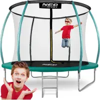 Neo-Sport Trampoline de jardin 10ft/312cm avec filet, poteaux moulés et échelle