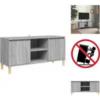 vidaXL Armoire TV avec pieds en bois massif Gris Sonoma 103,5x35x50 cm - Meuble TV