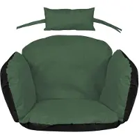 AIO Factory Coussin de jardin 112 x 113 cm pour chaise suspendue, motif nid de cigogne, imperméable, vert