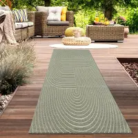 Carpetia Tapis élégant en vert : une élégance moderne pour votre maison Taille - 80 x 250 cm