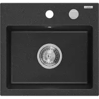 Mexen Cell Milo granit évier 1 435x410 mm, noir / argent métallisé (6505441000-73)