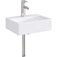 Syfax Lavabo de salle de bains Chrome 39 x 30,5 x 12,5 cm métal