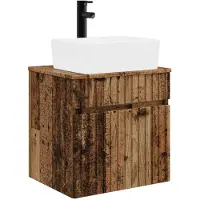 Syfax Meuble de lavabo mural Bois ancien 49 x 41 x 63 cm