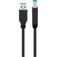 Goobay 95721 Câble USB 3.0 SuperSpeed, noir, 0.25 m - USB 3.0 mâle (type A) > USB 3.0 mâle (type B)