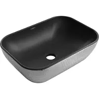Mexen Rita lavabo à poser 45 x 32 cm, noir mat/carreau argenté - 21084572