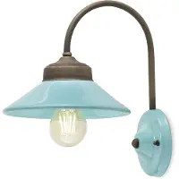 FERROLUCE Applique Vintage Colors en fer et céramique bleu clair, 1 lampe, culot E27