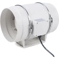 StarTech.com Ventilateur tubulaire - HF-200 Ventilateur de conduit - 220 V / 50 Hz - 130 W - Débit d'air 900 m³/h - Niveau sonore 43 dB - Vitesse de rotation 2600 tr/min - Gris clair