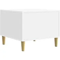 Syfax Table basse Blanc brillant 50 x 49 x 40 cm Bois d'ingénierie