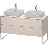 Duravit XSquare Meuble sous-vasque sur console au sol, pour deux vasques, 4 tiroirs, 1400x778x548mm, XS4926B8383