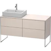 Duravit XSquare Meuble sous-lavabo sur console au sol, 4 tiroirs, vasque à gauche, 1400x778x548mm, XS4923L8383
