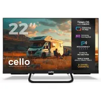 Cello Téléviseur LED de camping 22 pouces « Smart » avec TizenOS de Samsung, triple tuner, son « Pitch Perfect », tension multiple 12 V/24 V/230 V – idéal pour les camping-cars et les caravanes