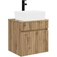 Syfax Meuble de lavabo mural Chêne artisanal 49 x 41 x 63 cm
