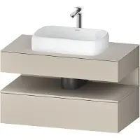 Duravit Collection One Meuble sous-vasque sur console, 1 tiroir, 1 tiroir, découpe au centre, 1000x550x600mm, niche Taupe Supermatt, QA4731083830010