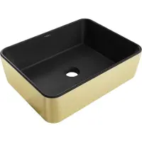 Mexen Catia lavabo à poser 48 x 37 cm, noir mat/or - 21314876