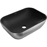 Mexen Rita lavabo à poser 45 x 32 cm, noir mat/argent motif géométrique - 21084573